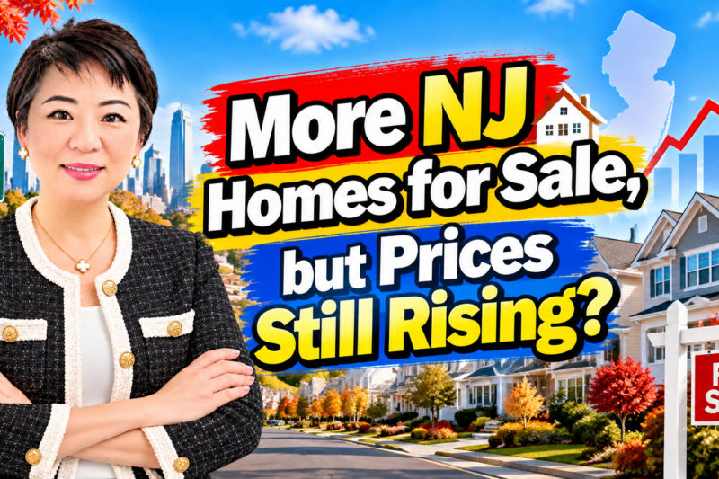 More homes for sale in New Jersey, but are prices still rising? Central Jersey housing market update featuring Realtor Jasmine Tsui, suburban homes, inventory trends, and home price changes.